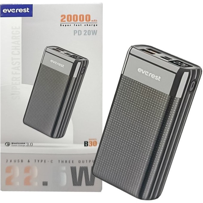 پاوربانک 20000برند evcrest مدل B30
